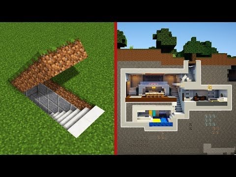 Minecraft: How To Build A Modern Secret Base Tutorial – (Hidden House)
