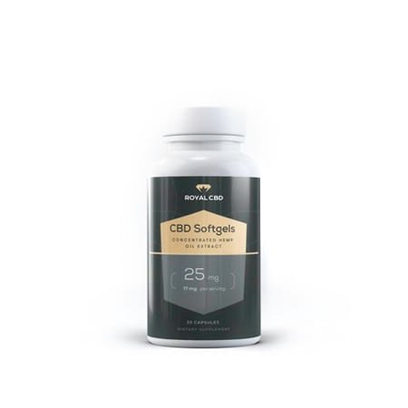 Royal CBD softgel with organic capsules in white